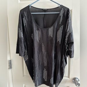 Gray sequins Express shirt